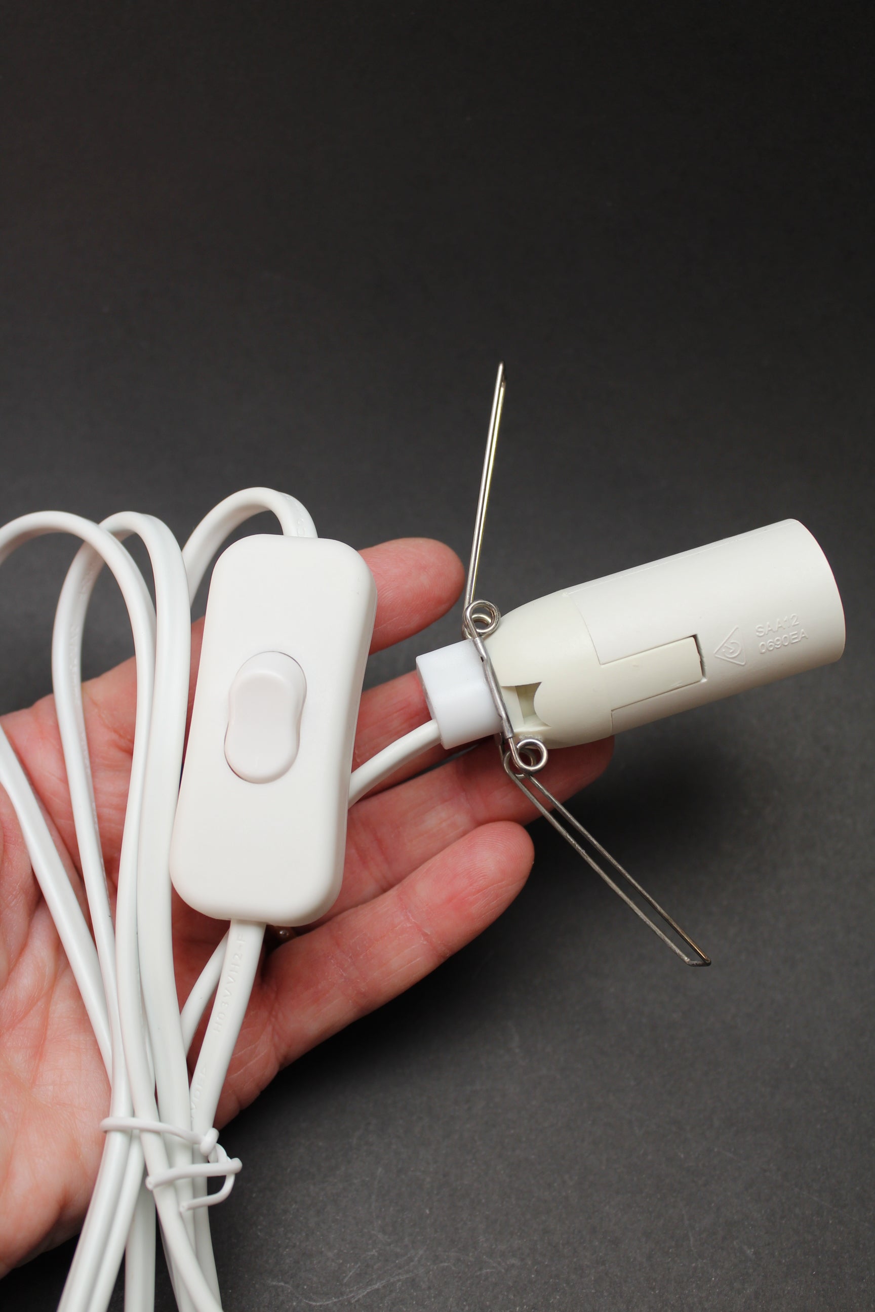 Lampefatning med ledning - 1,5 m. UDEN Krans