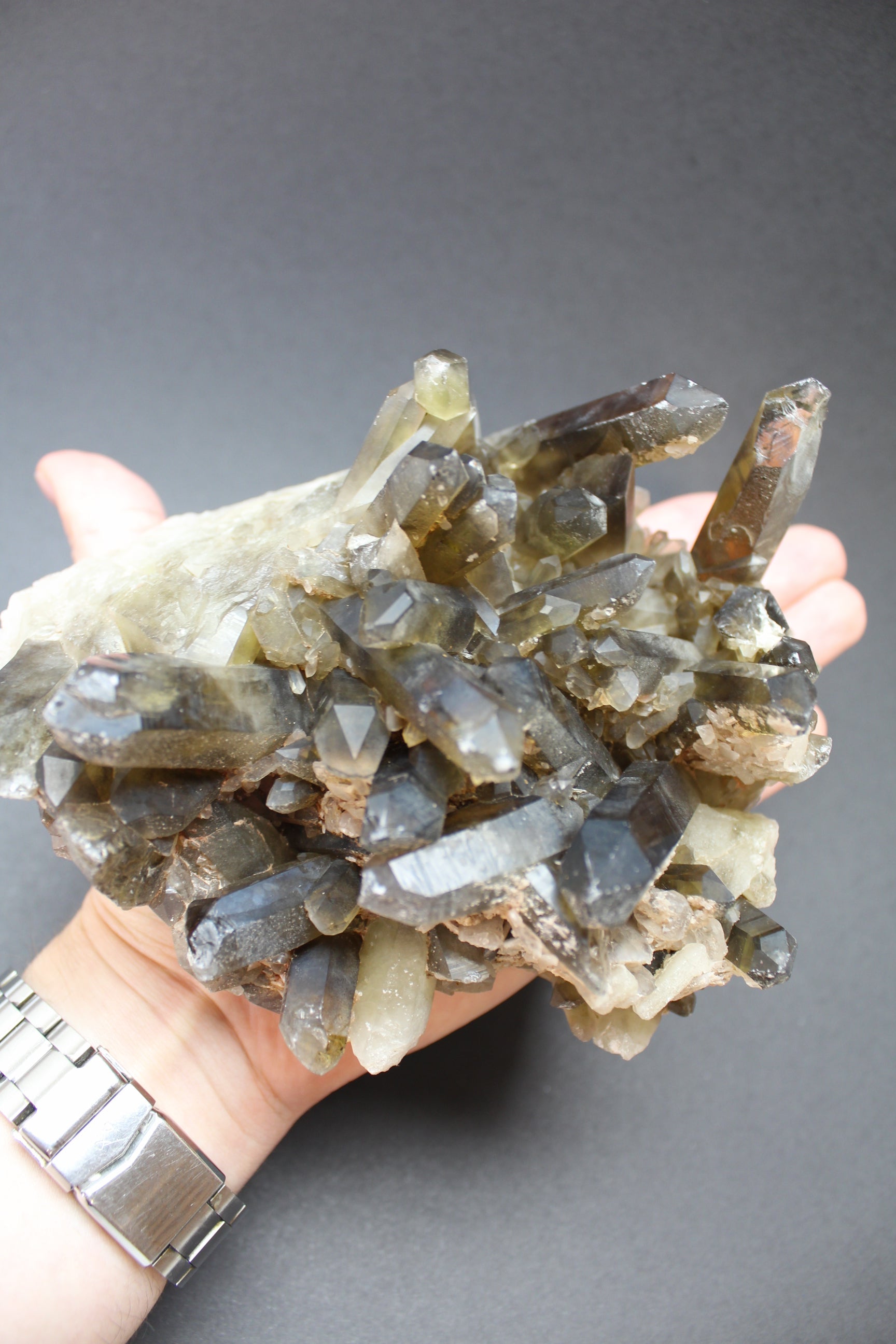 Røget Citrin Kvarts Klynge - XL