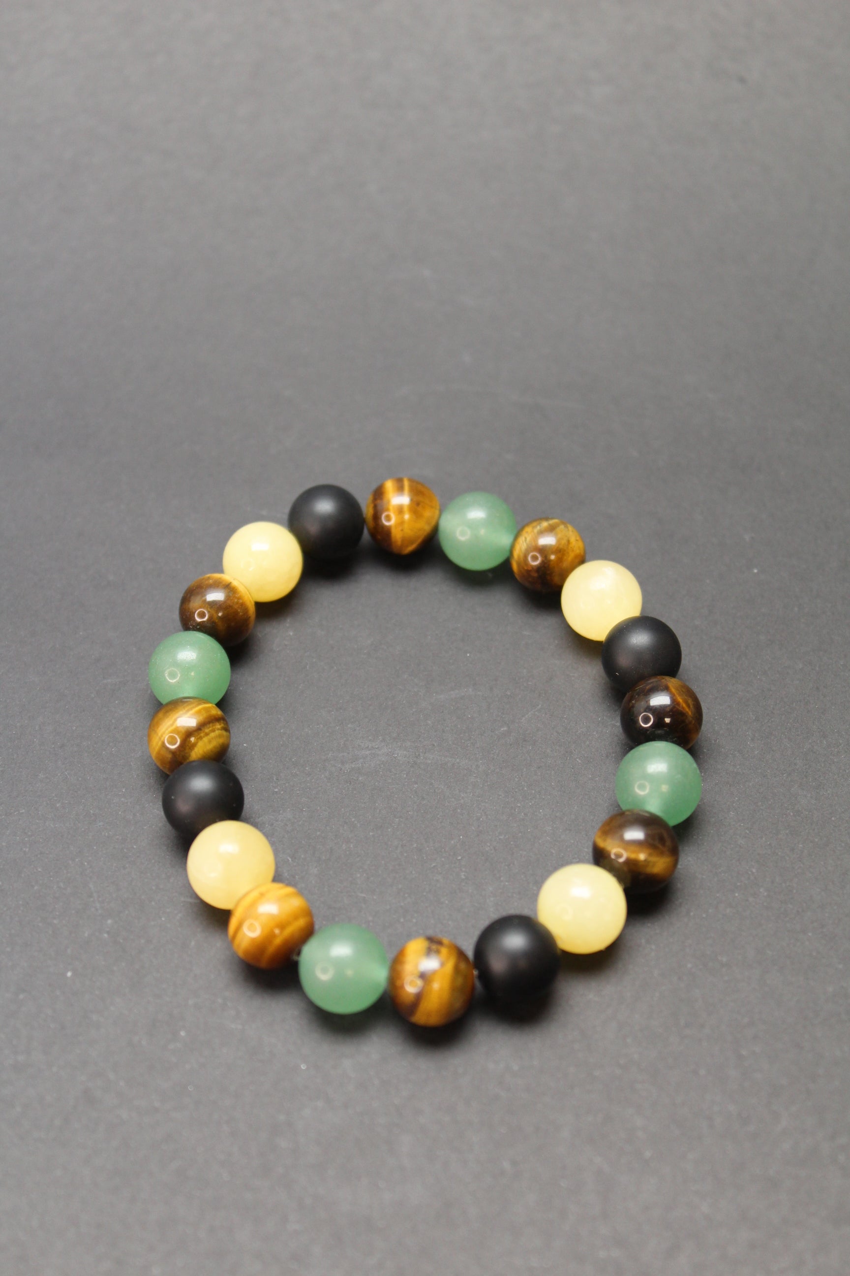 Tigerøje, Calcit, Aventurin & Onyx 10 mm - UNIKA