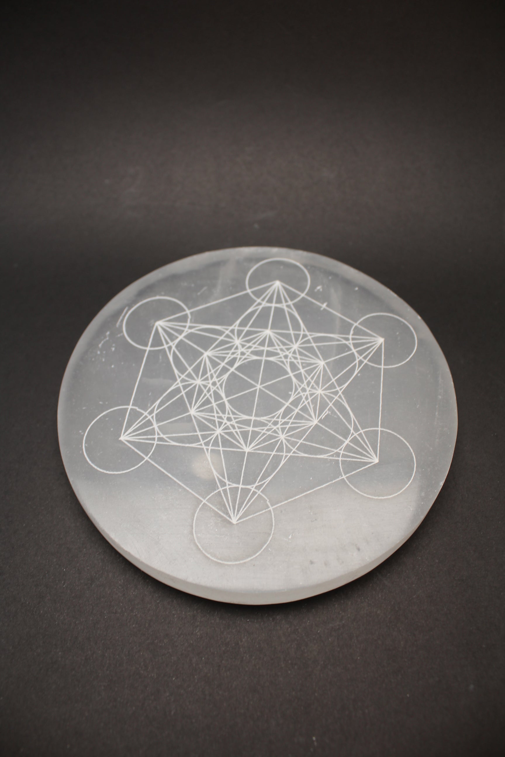 Selenit Plade - Metatrons Kube - 13-14cm