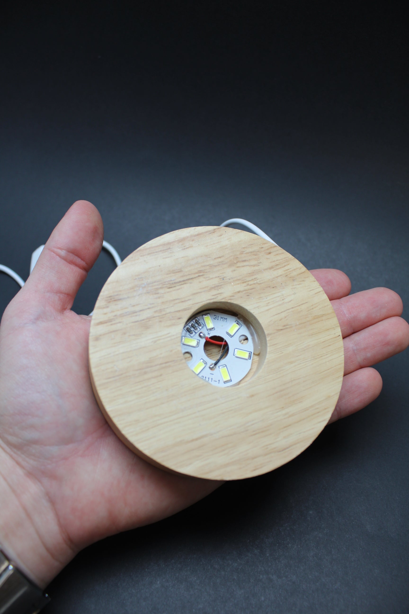 LED Træholder med lys - 10 cm