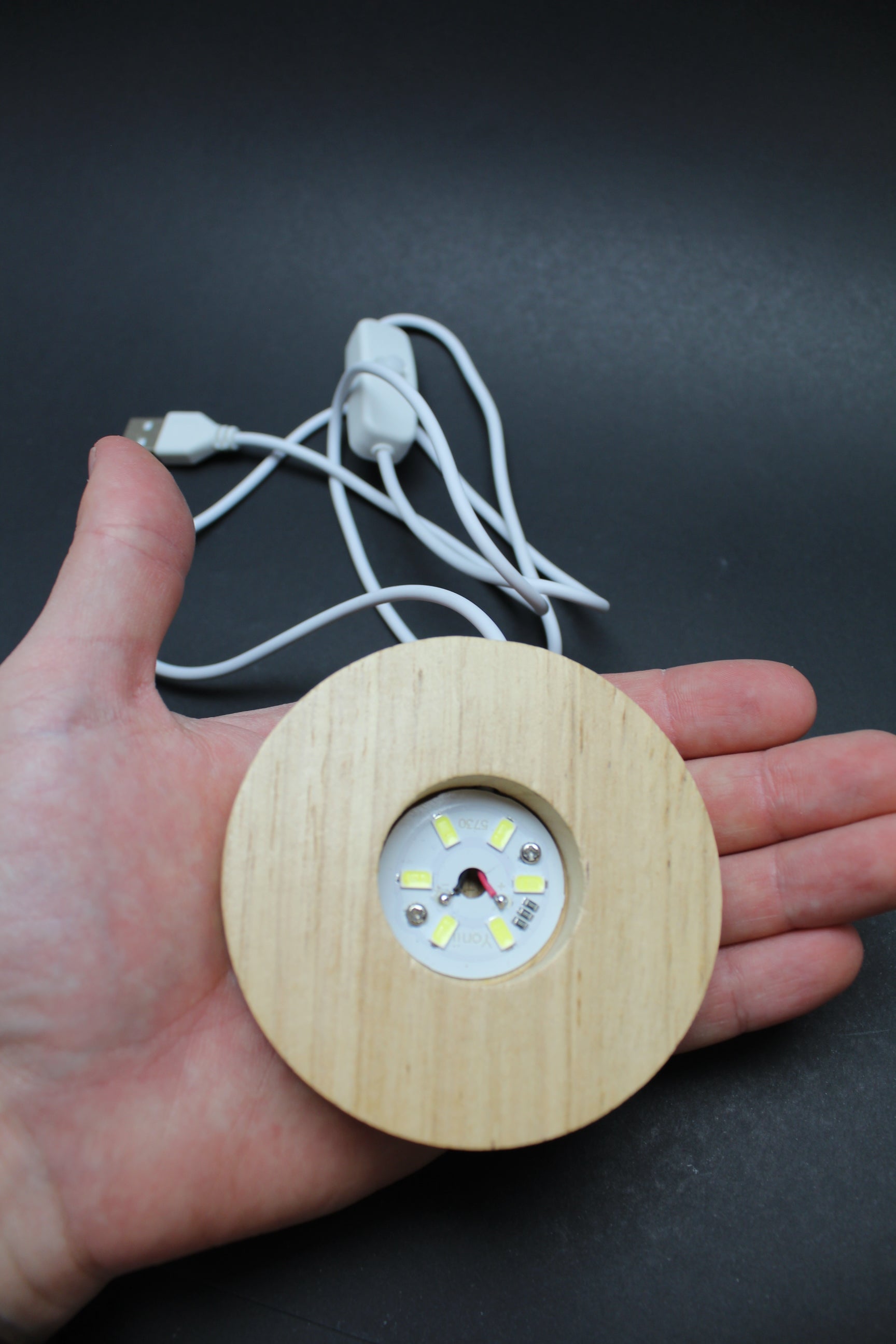 LED Træholder med lys - 8 cm