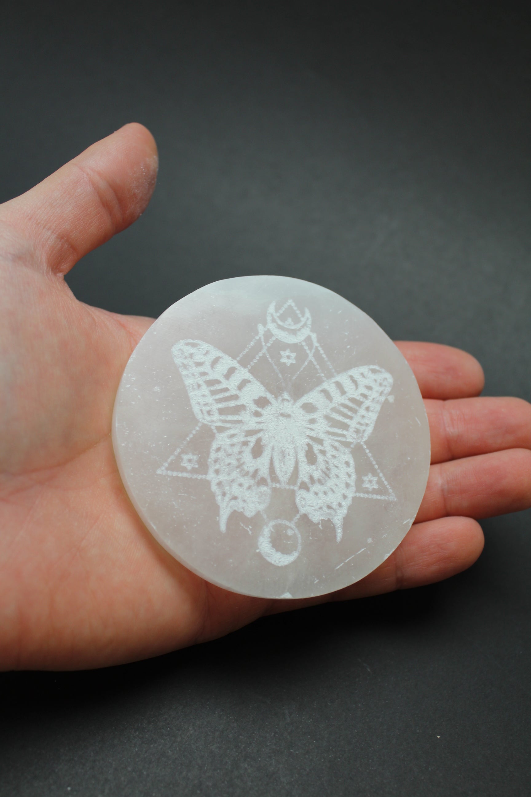 Selenit Plade - Sommerfugl - 7cm