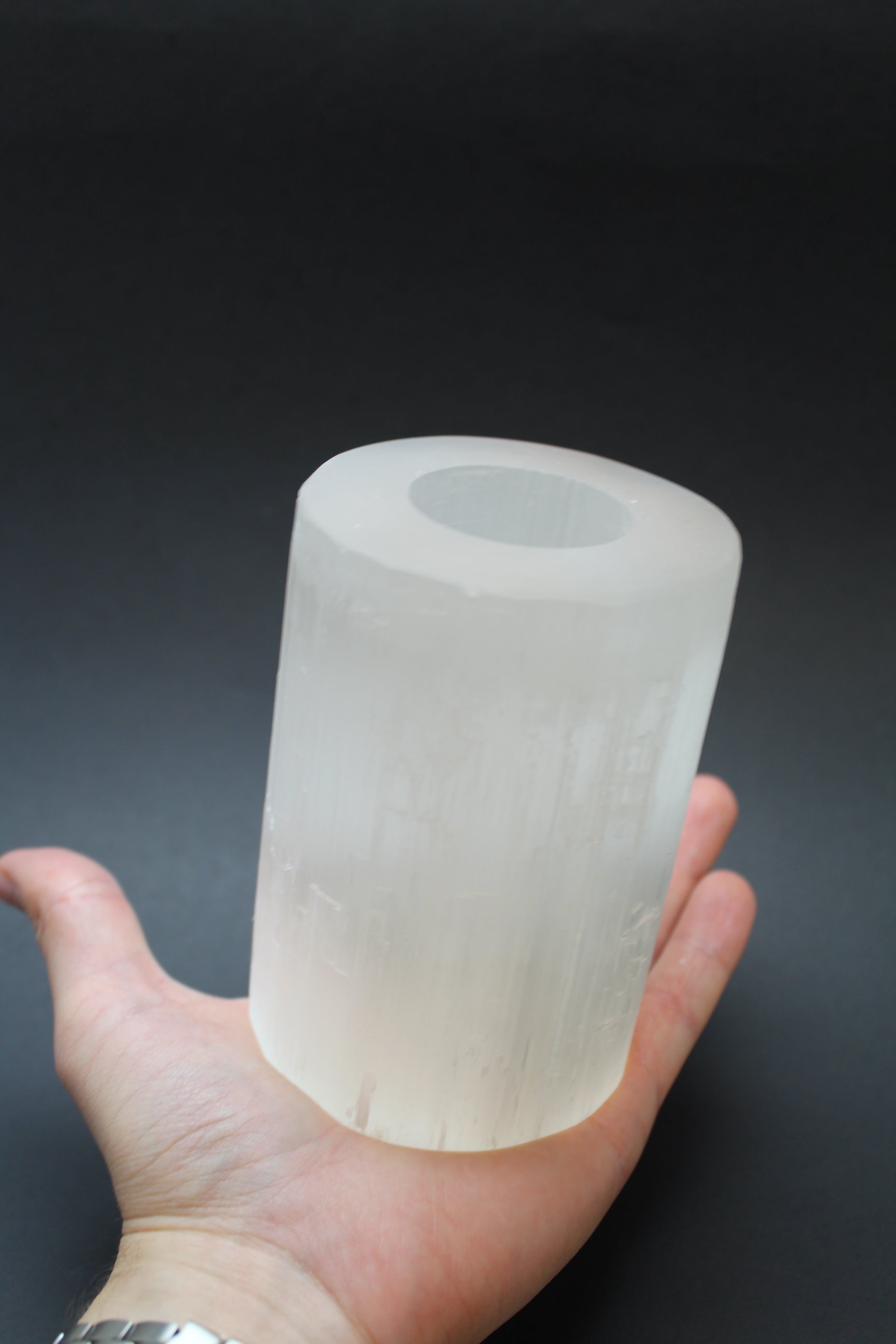 Selenit Fyrfadsstage - 12cm