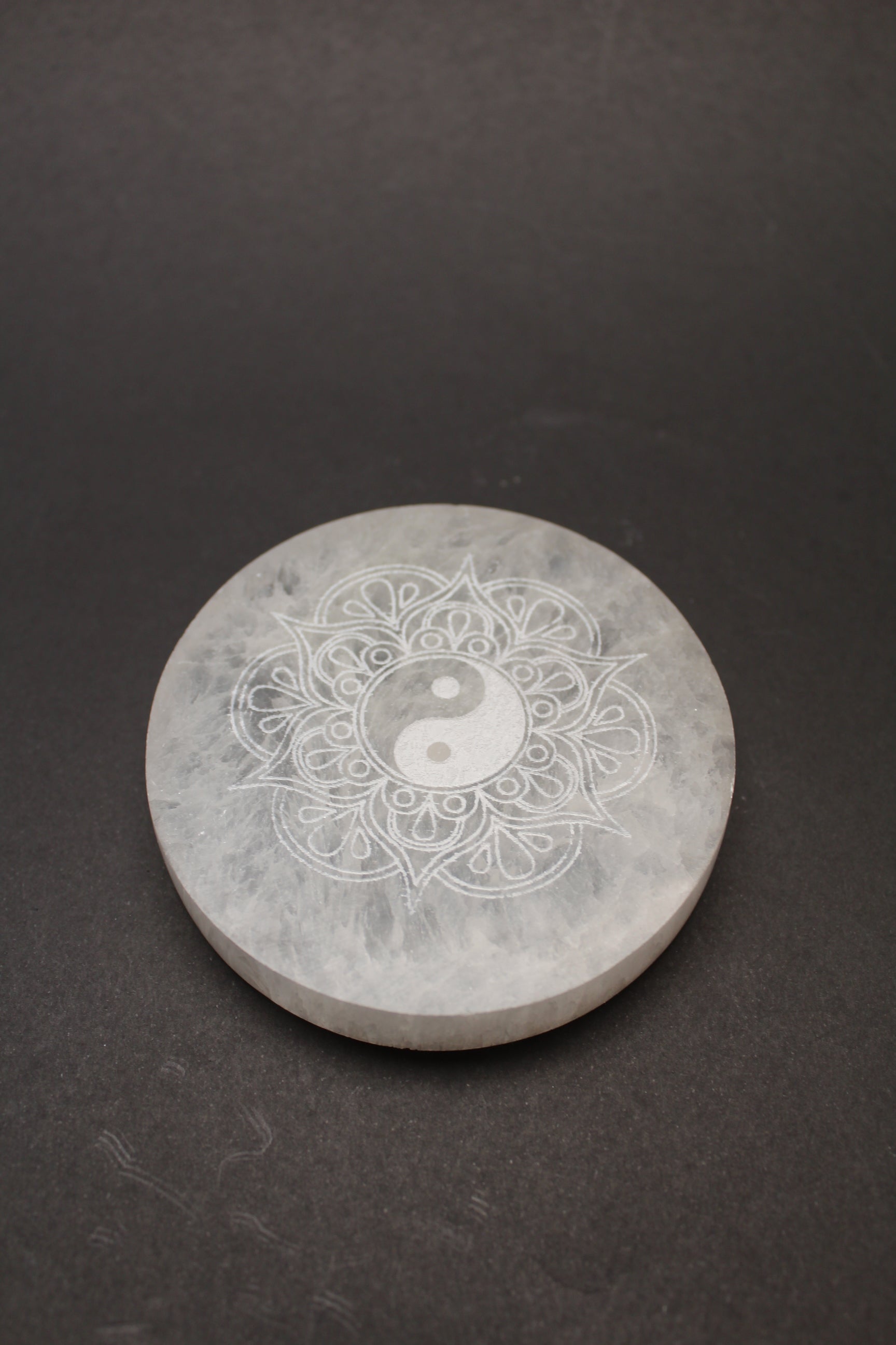 Selenit Plade - Yin & Yang - 8cm