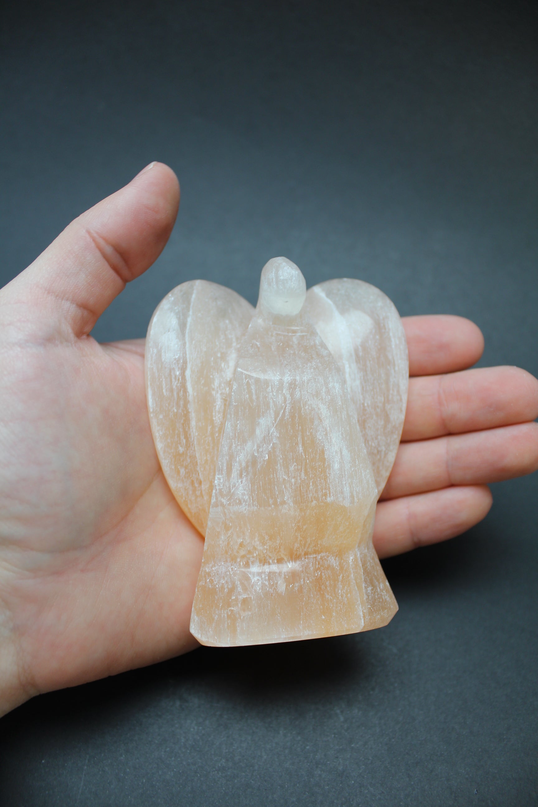 Orange Selenit engel - 10cm