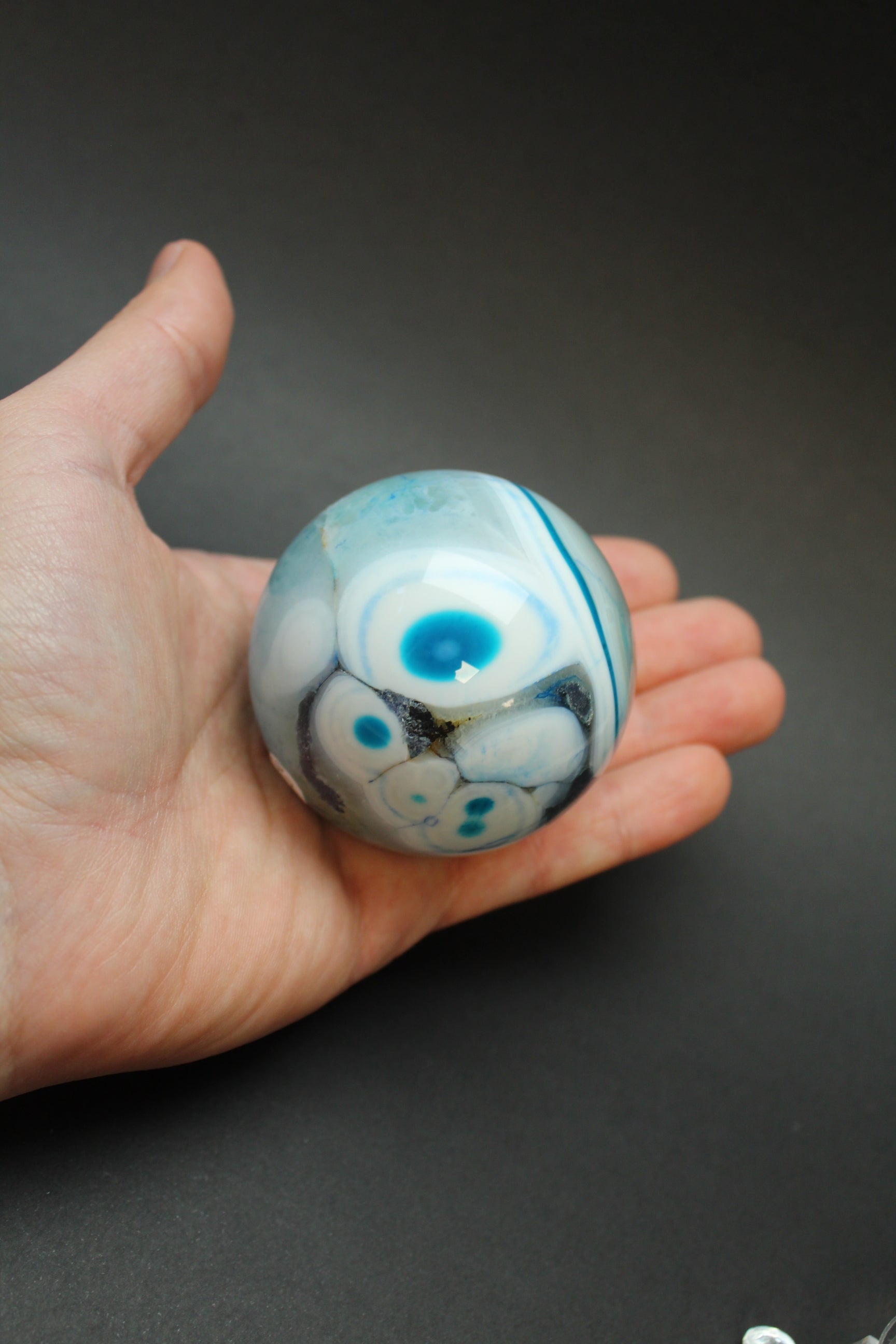 Blå Agat Kugle - Nr. 1