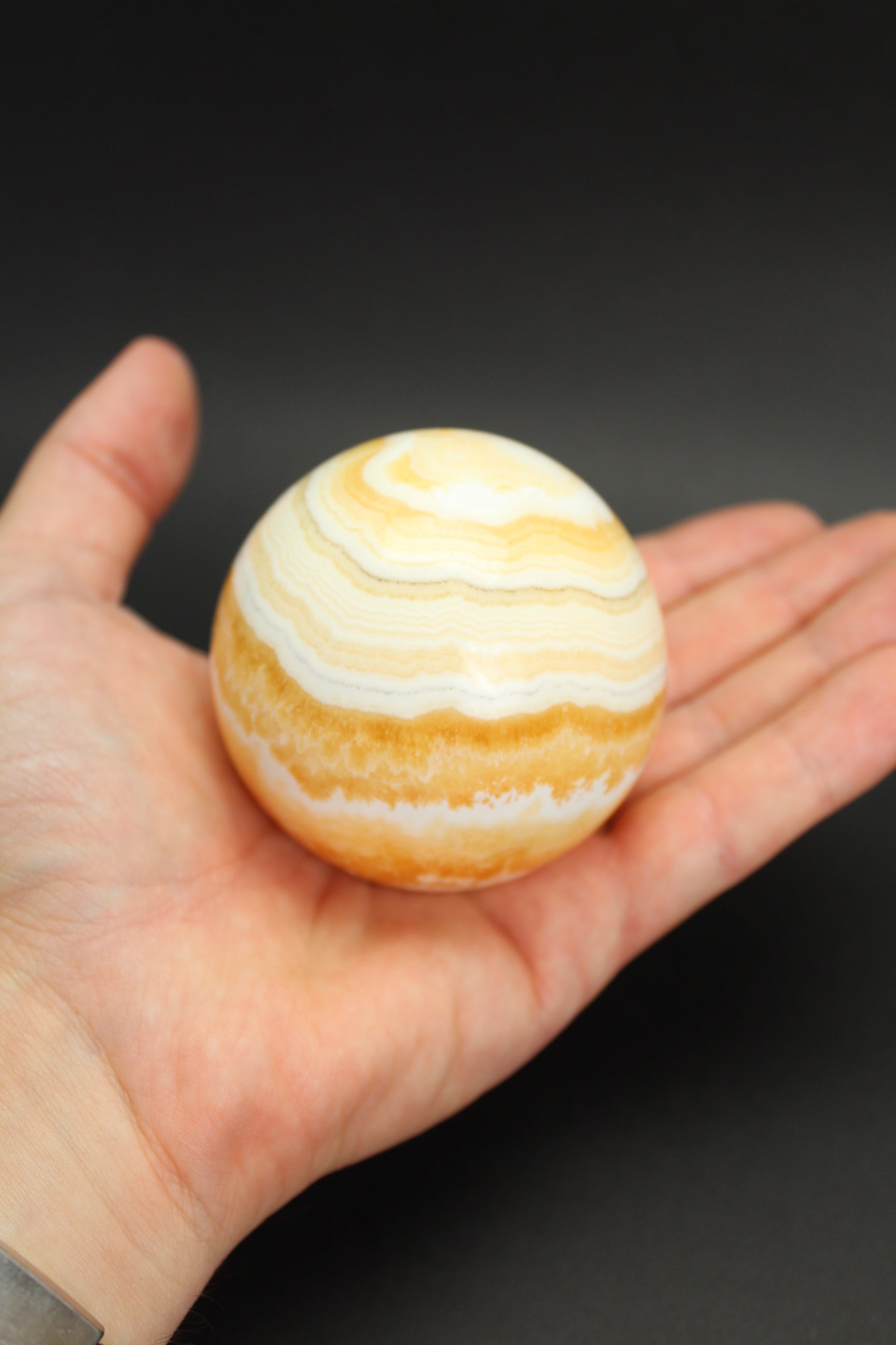 Orange Calcit Kugle - Nr. 8