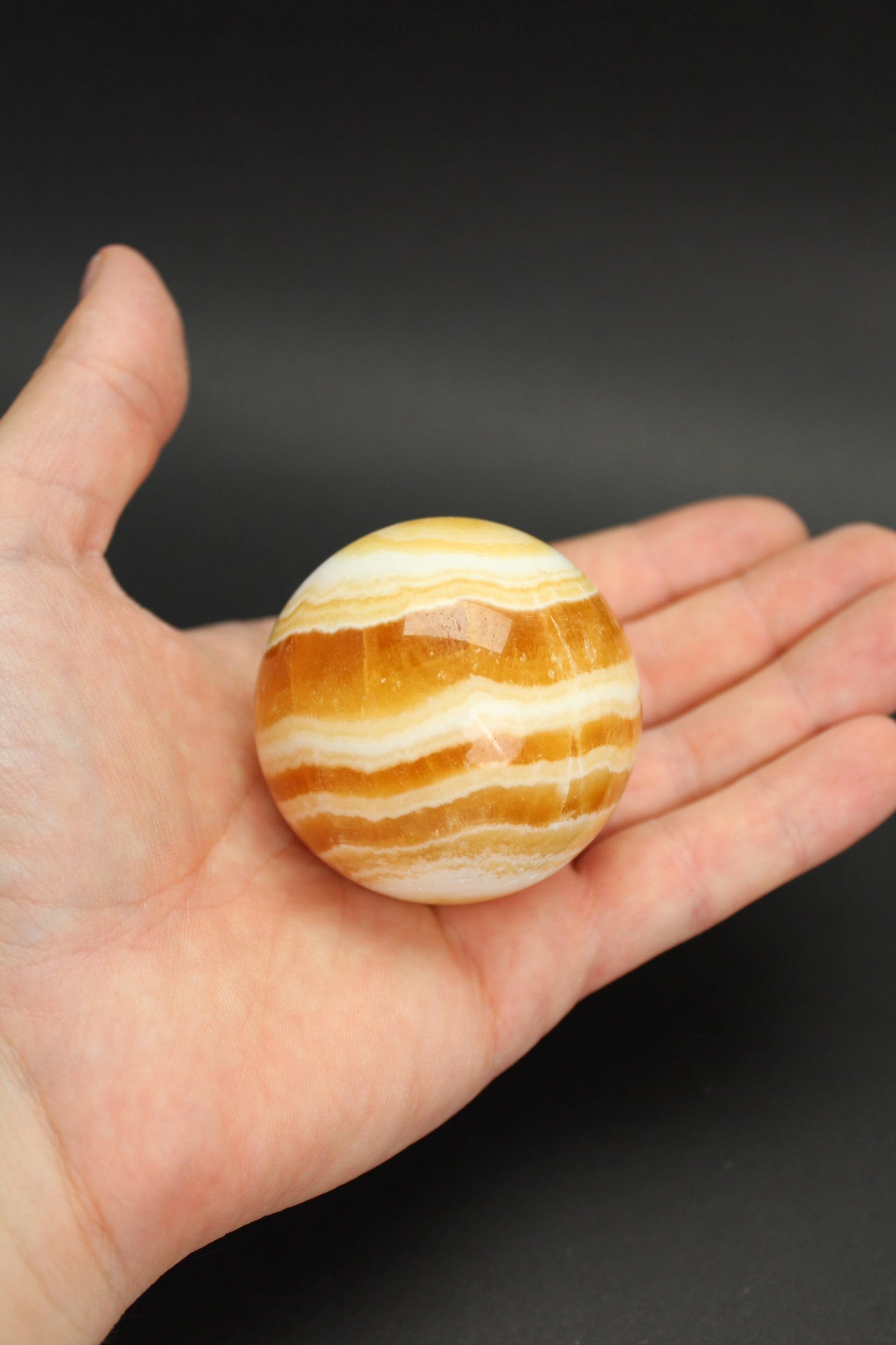 Orange Calcit Kugle - Nr. 10