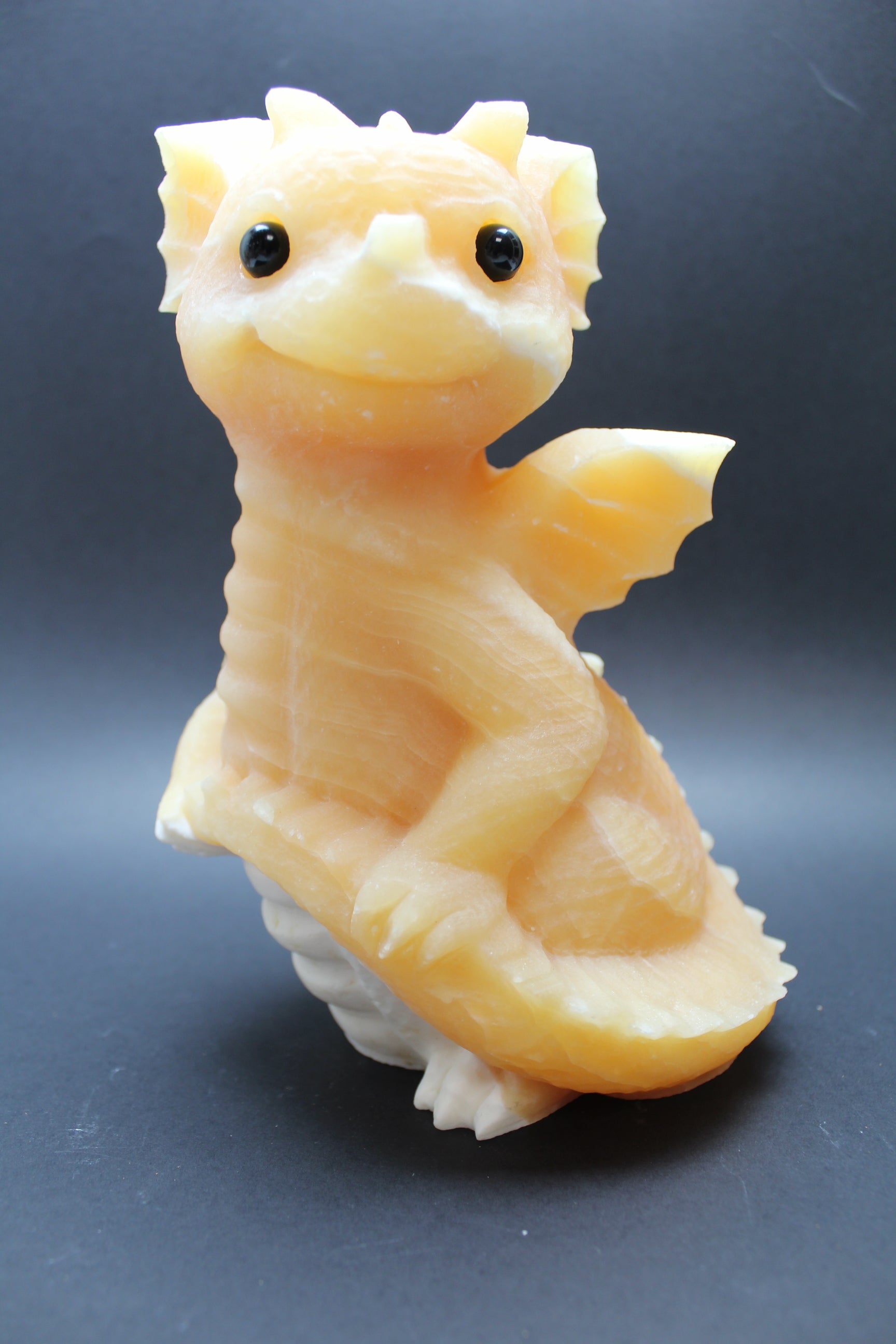 Store krystaldrage orange calcit xl stor