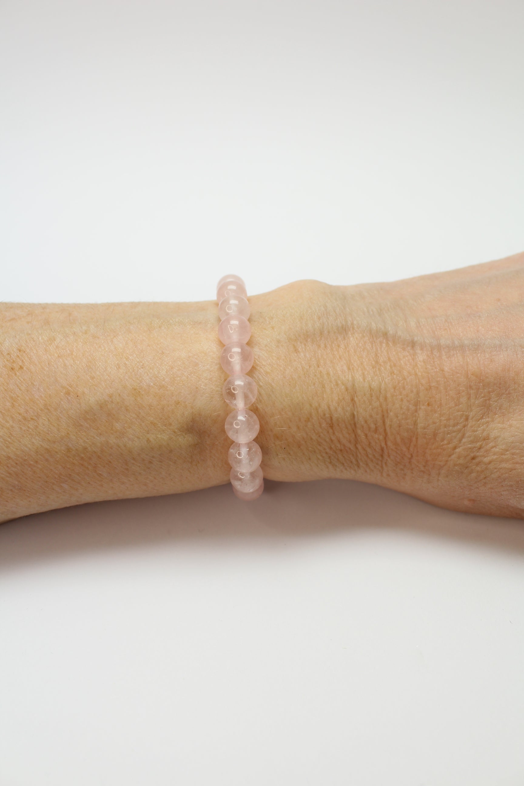 armbånd i rosakvarts 8 mm