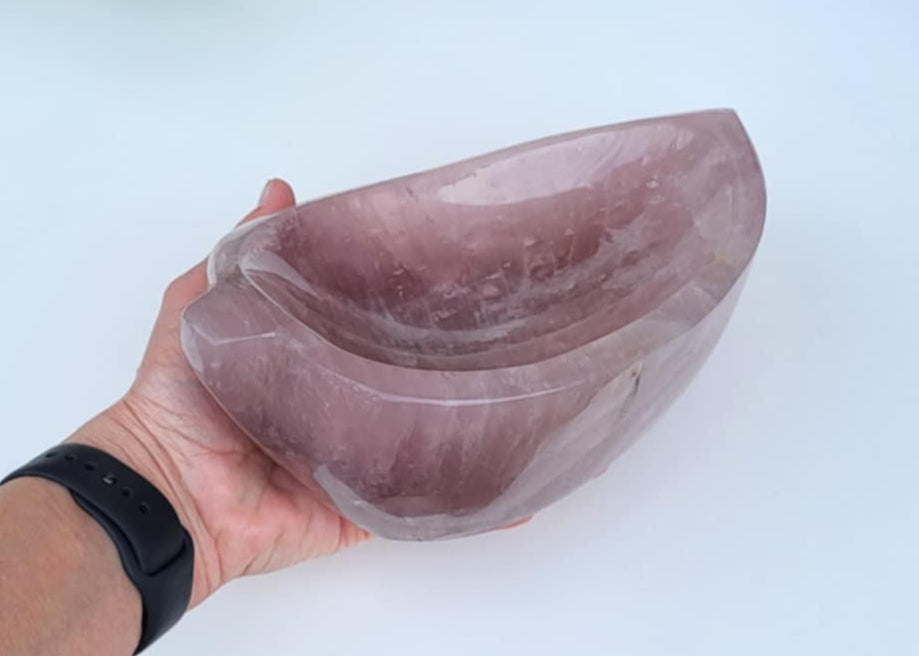 Rosakvarts skål 2,5 kg.