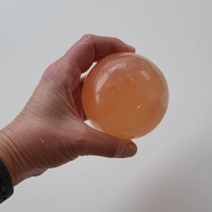 Selenit Orange Kugle
